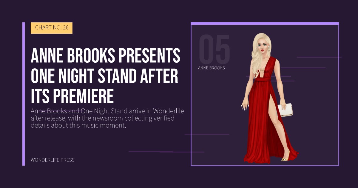 Wonderlife Press: Anne Brooks presents One Night Stand after its premiere. artist portrait. CHART NO. 26.