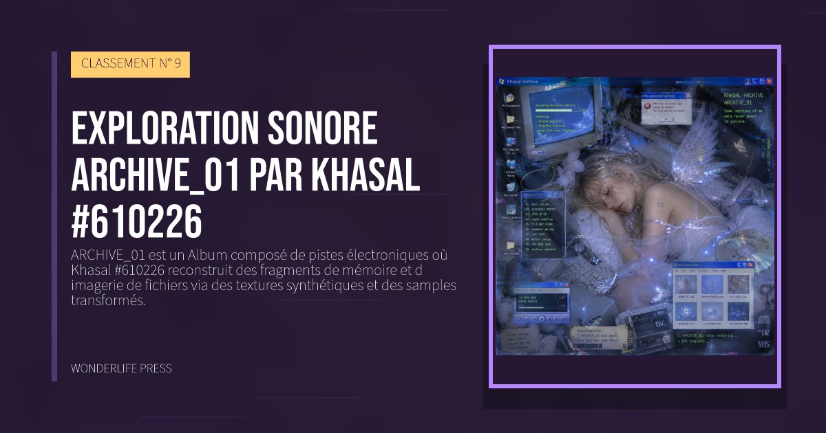 Wonderlife Press: exploration sonore ARCHIVE_01 par Khasal #610226. pochette de la sortie. CLASSEMENT N° 9.