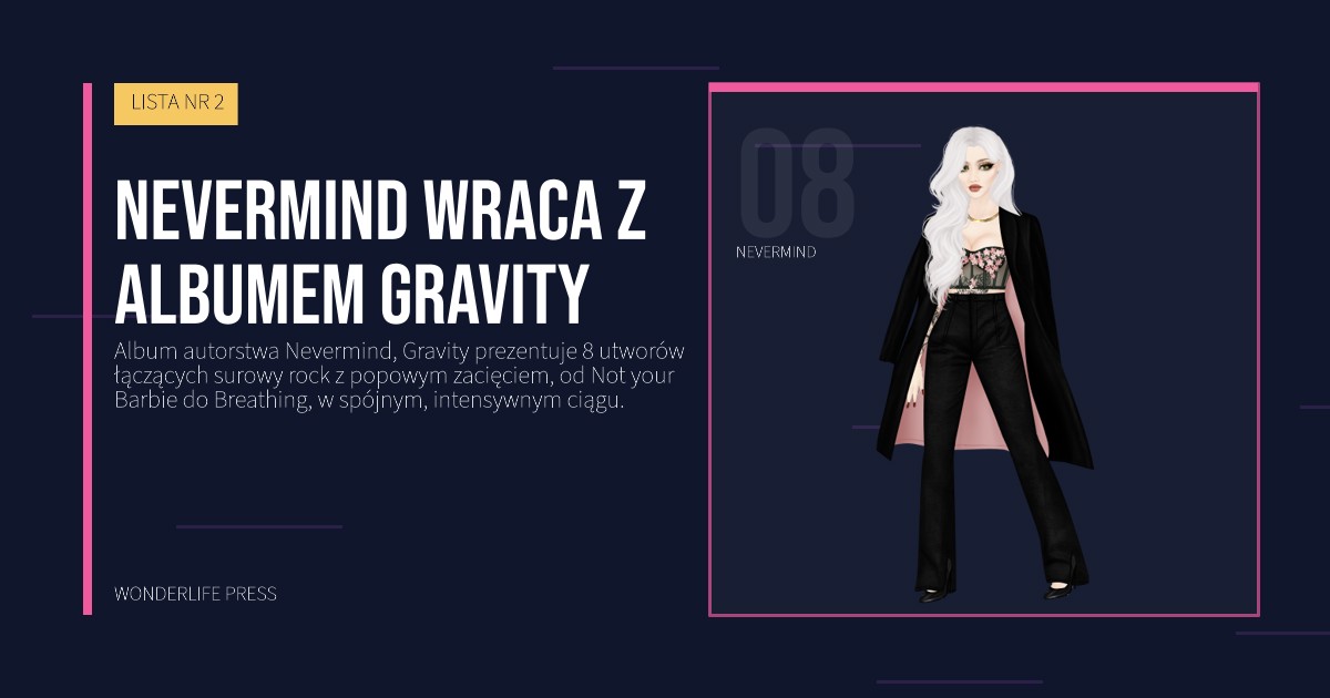 Wonderlife Press: Nevermind wraca z albumem Gravity. portret artystów. LISTA NR 2.