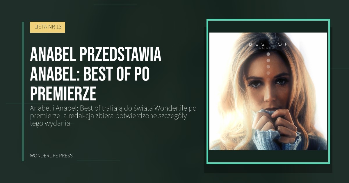 Wonderlife Press: Anabel przedstawia Anabel: Best of po premierze. okładka wydawnictwa. LISTA NR 13.