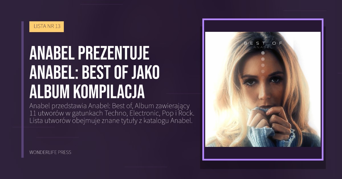 Wonderlife Press: Anabel prezentuje Anabel: Best of jako Album kompilacja. okładka wydawnictwa. LISTA NR 13.