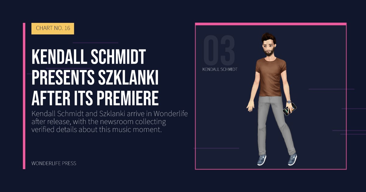 Wonderlife Press: Kendall Schmidt presents Szklanki after its premiere. artist portrait. CHART NO. 16.