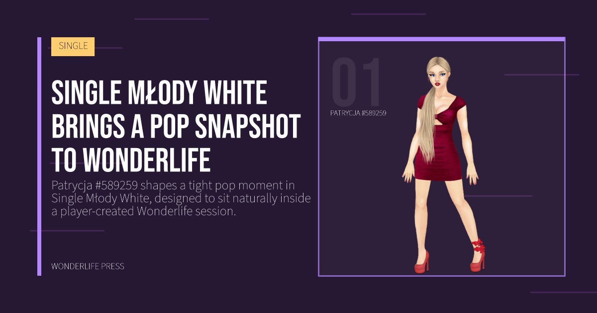 Wonderlife Press: Single Młody White brings a pop snapshot to Wonderlife. artist portrait. SINGLE.