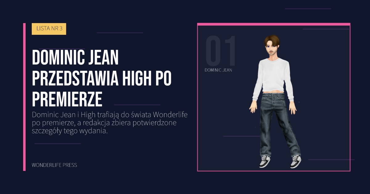 Wonderlife Press: Dominic Jean przedstawia High po premierze. portret artystów. LISTA NR 3.