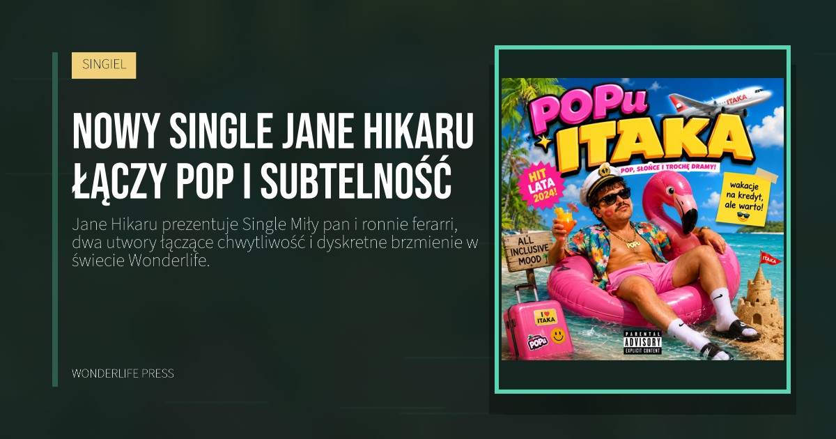Wonderlife Press: Nowy single Jane Hikaru łączy pop i subtelność. okładka wydawnictwa. SINGIEL.