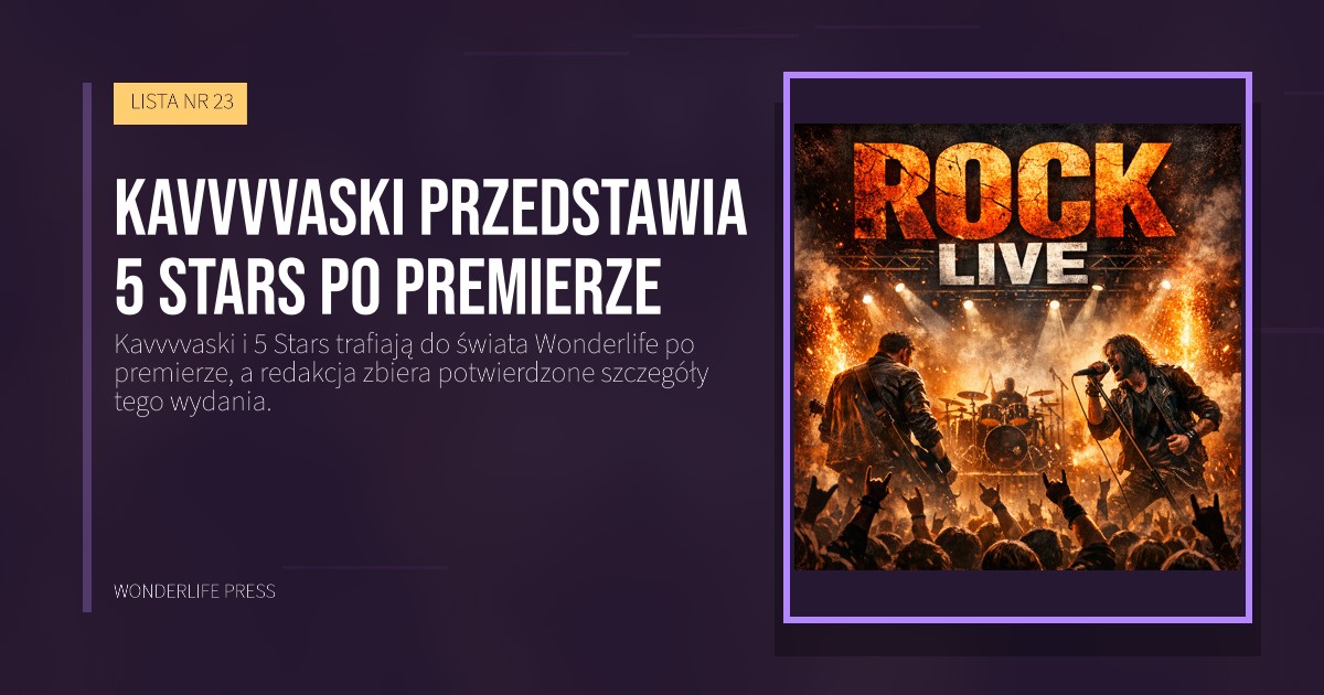 Wonderlife Press: Kavvvvaski przedstawia 5 Stars po premierze. okładka wydawnictwa. LISTA NR 23.