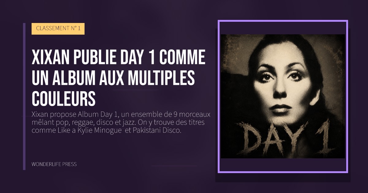Wonderlife Press: Xixan publie Day 1 comme un Album aux multiples couleurs. pochette de la sortie. CLASSEMENT N° 1.