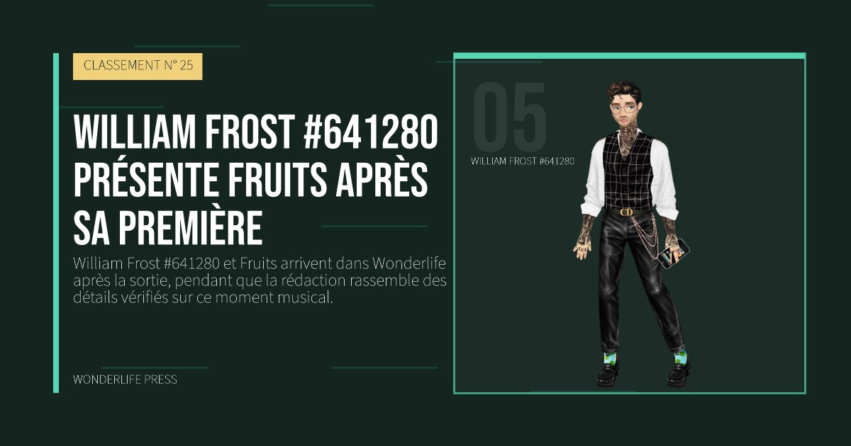 Wonderlife Press: William Frost #641280 présente Fruits après sa première. portrait des artistes. CLASSEMENT N° 25.