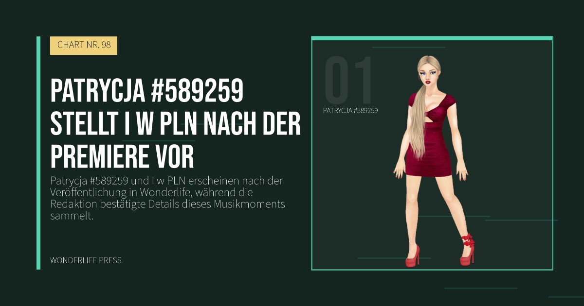 Wonderlife Press: Patrycja #589259 stellt I w PLN nach der Premiere vor. Künstlerporträt. CHART NR. 98.