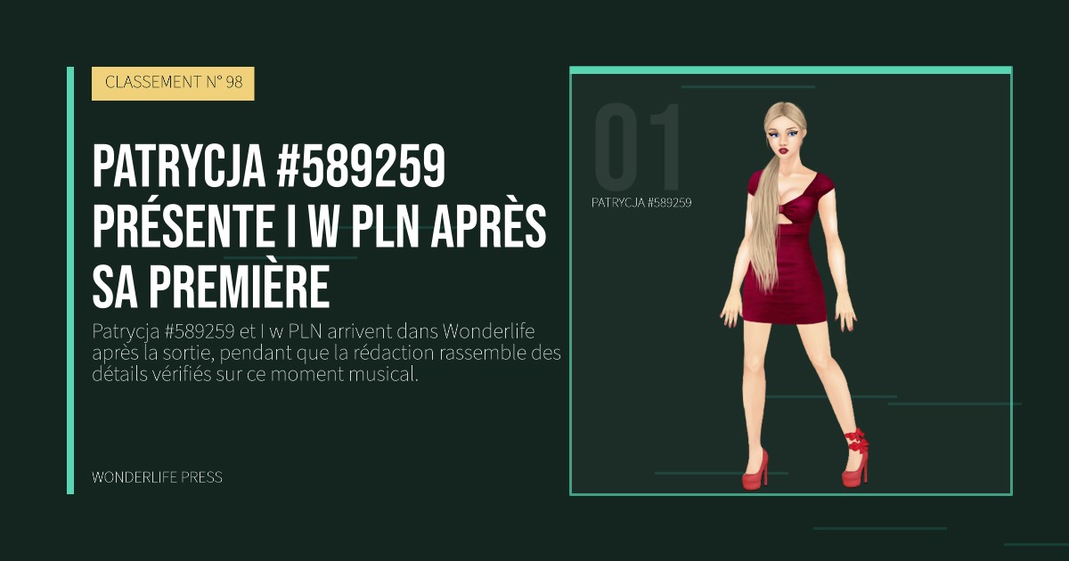 Wonderlife Press: Patrycja #589259 présente I w PLN après sa première. portrait des artistes. CLASSEMENT N° 98.