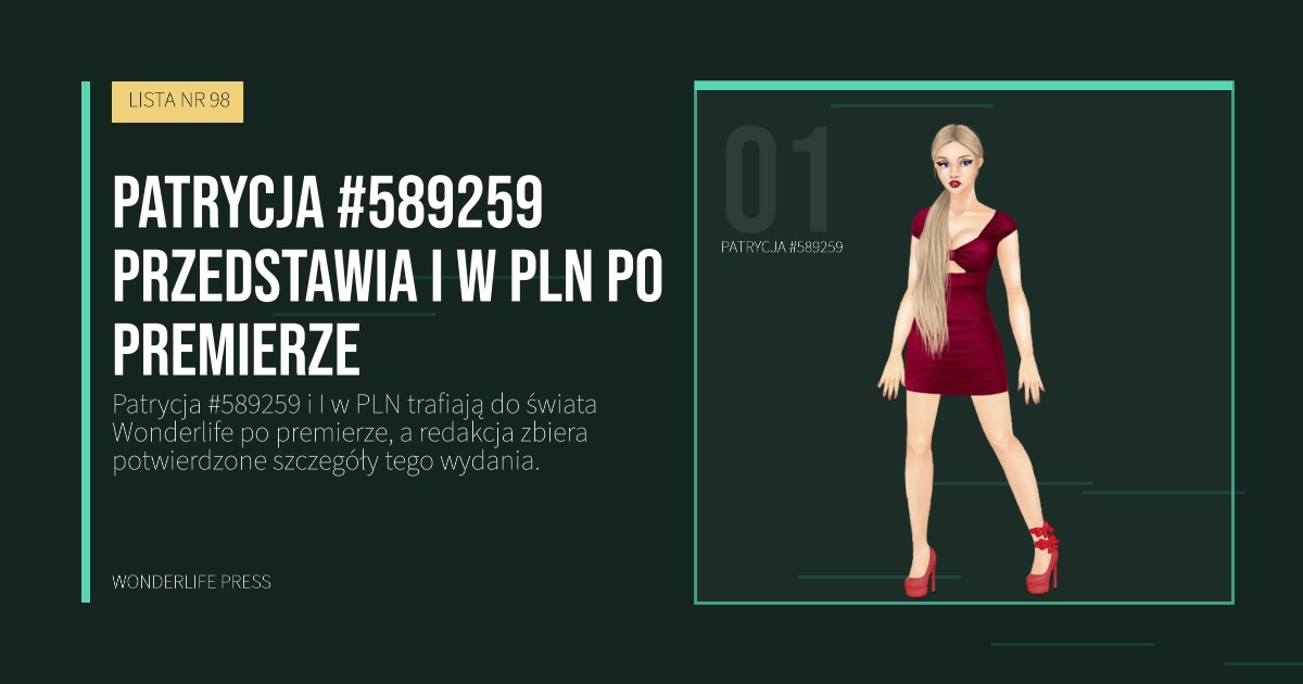 Wonderlife Press: Patrycja #589259 przedstawia I w PLN po premierze. portret artystów. LISTA NR 98.