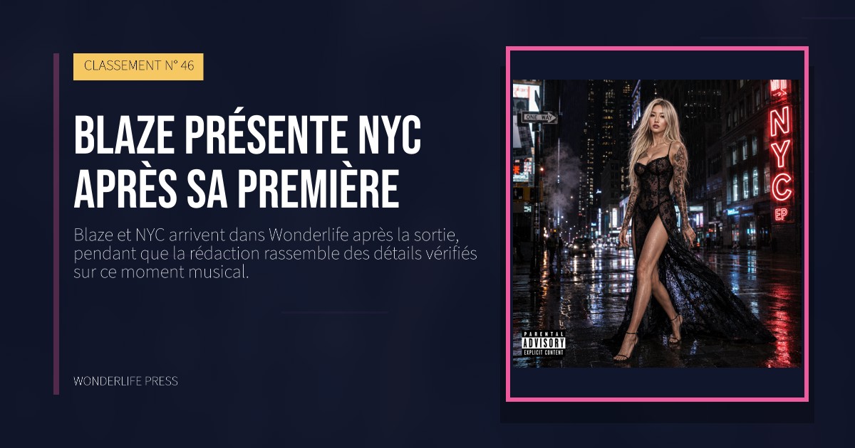 Wonderlife Press: Blaze présente NYC après sa première. pochette de la sortie. CLASSEMENT N° 46.