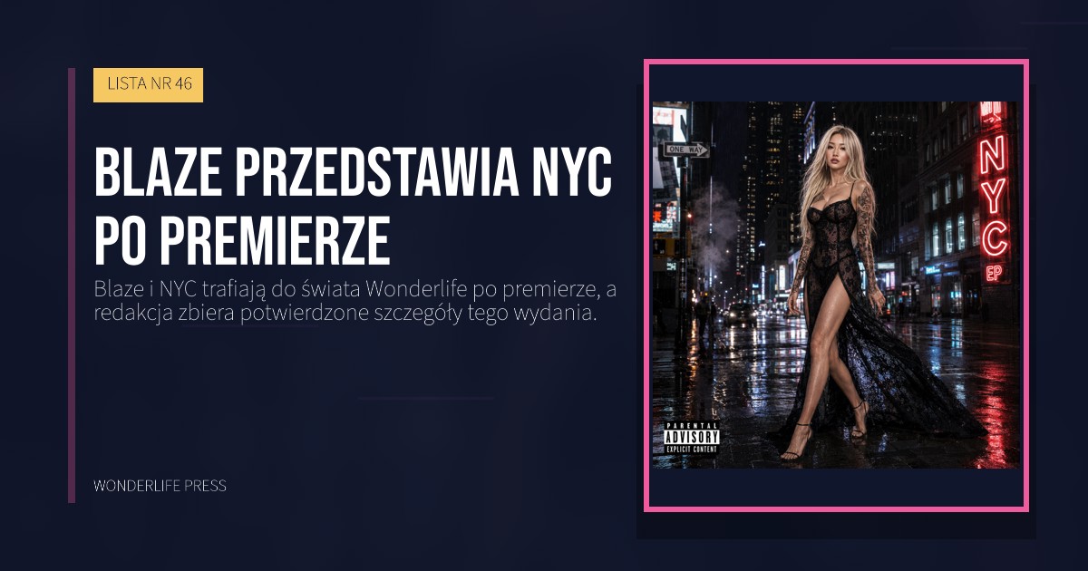 Wonderlife Press: Blaze przedstawia NYC po premierze. okładka wydawnictwa. LISTA NR 46.