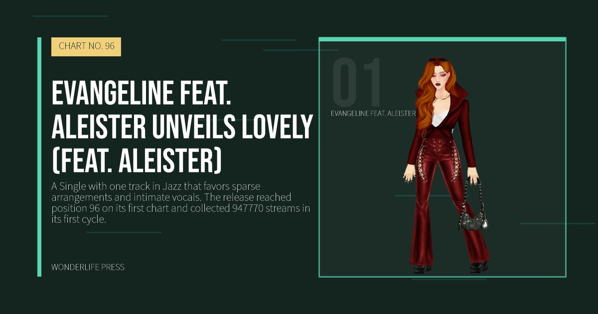 Wonderlife Press: Evangeline feat. Aleister unveils Lovely (feat. Aleister). artist portrait. CHART NO. 96.
