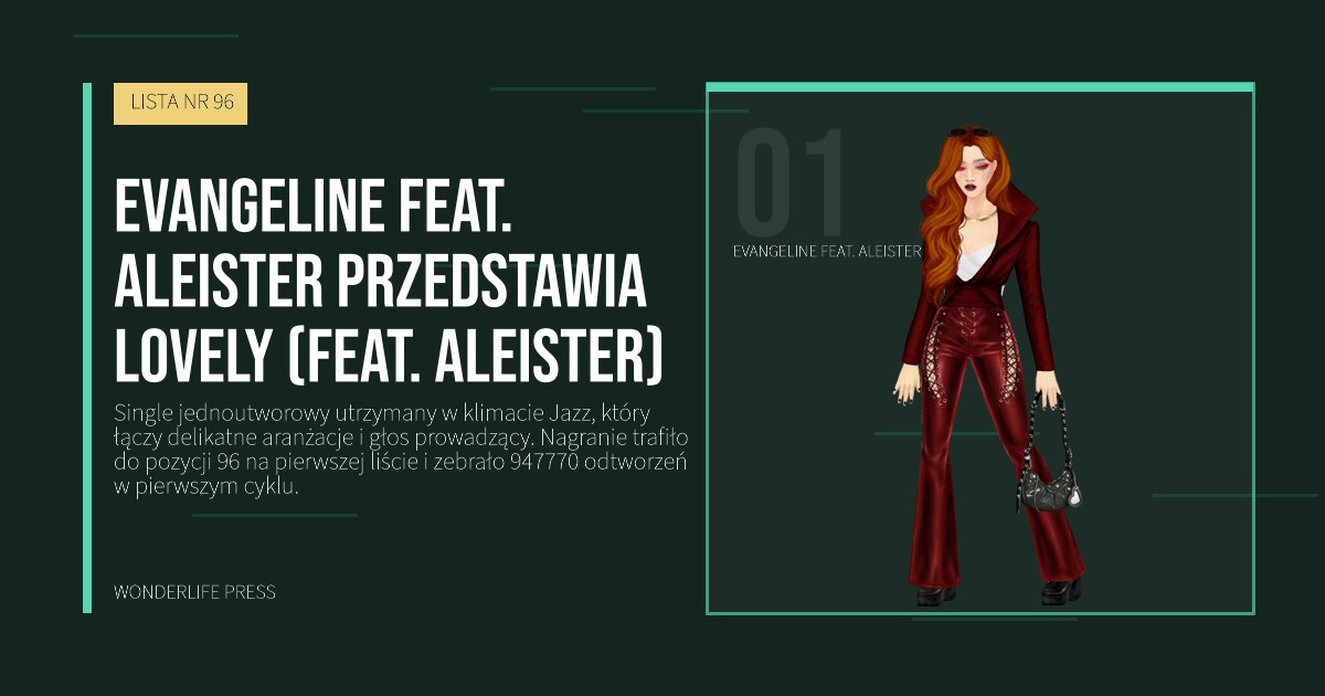 Wonderlife Press: Evangeline feat. Aleister przedstawia Lovely (feat. Aleister). portret artystów. LISTA NR 96.