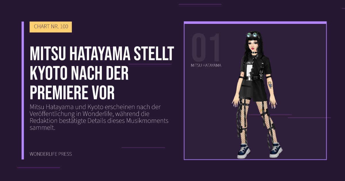 Wonderlife Press: Mitsu Hatayama stellt Kyoto nach der Premiere vor. Künstlerporträt. CHART NR. 100.
