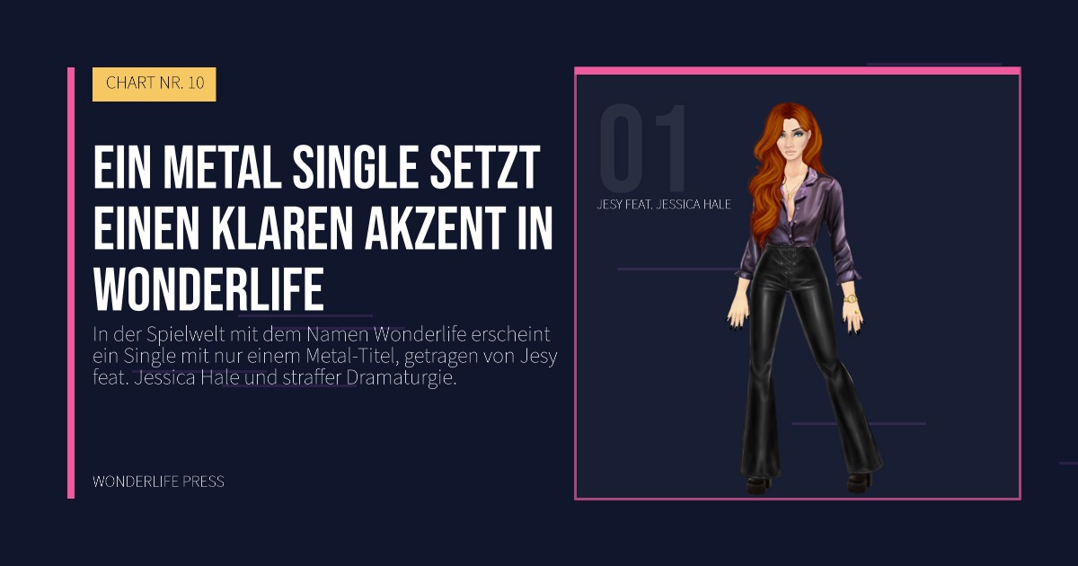 Wonderlife Press: Ein metal Single setzt einen klaren Akzent in Wonderlife. Künstlerporträt. CHART NR. 10.