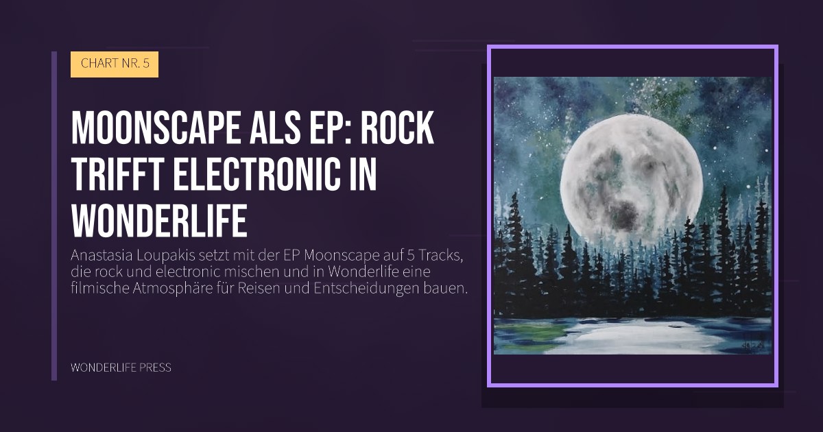 Wonderlife Press: Moonscape als ep: rock trifft electronic in Wonderlife. Veröffentlichungscover. CHART NR. 5.