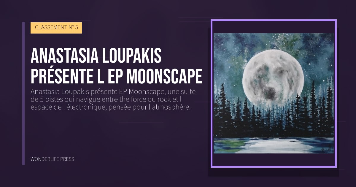 Wonderlife Press: Anastasia Loupakis présente l EP Moonscape. pochette de la sortie. CLASSEMENT N° 5.