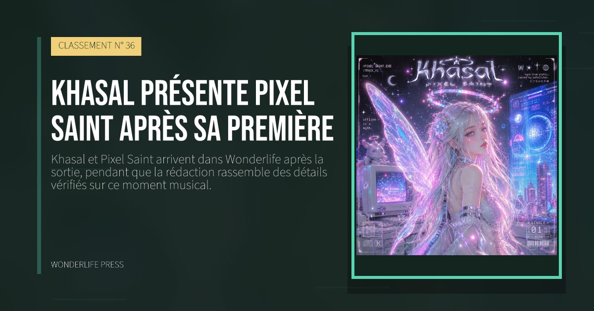 Wonderlife Press: Khasal présente Pixel Saint après sa première. pochette de la sortie. CLASSEMENT N° 36.