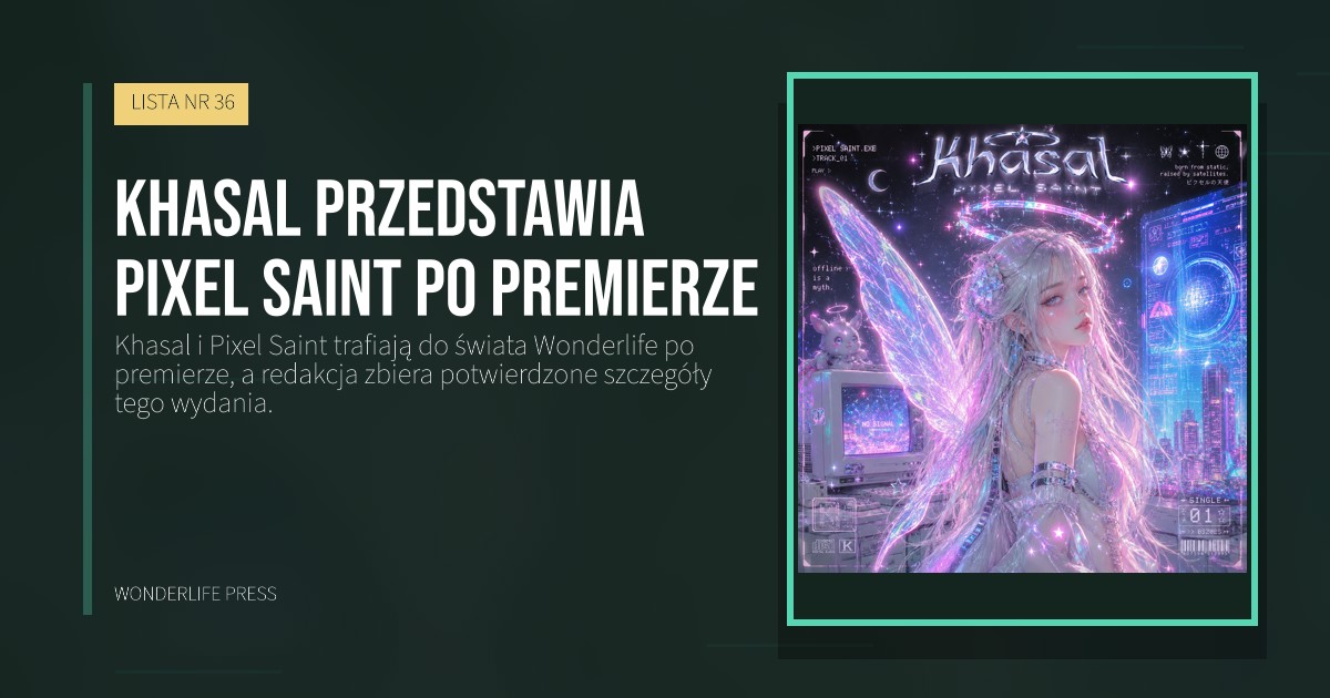 Wonderlife Press: Khasal przedstawia Pixel Saint po premierze. okładka wydawnictwa. LISTA NR 36.