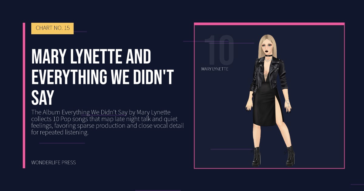 Wonderlife Press: Mary Lynette and Everything We Didn't Say. artist portrait. CHART NO. 15.