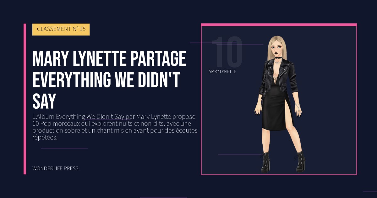 Wonderlife Press: Mary Lynette partage Everything We Didn't Say. portrait des artistes. CLASSEMENT N° 15.