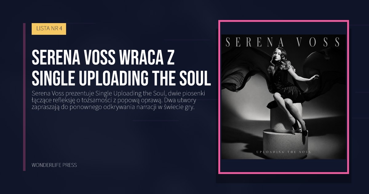 Wonderlife Press: Serena Voss wraca z Single Uploading the Soul. okładka wydawnictwa. LISTA NR 4.