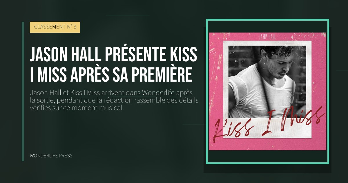 Wonderlife Press: Jason Hall présente Kiss I Miss après sa première. pochette de la sortie. CLASSEMENT N° 3.