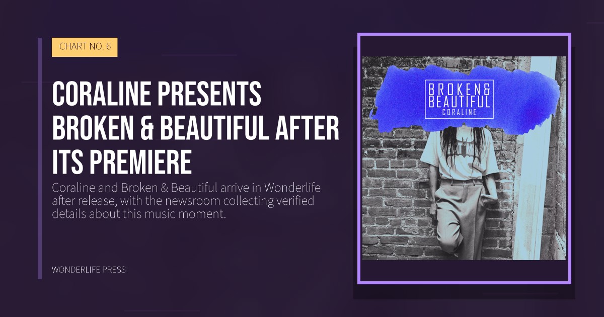 Wonderlife Press: Coraline presents Broken & Beautiful after its premiere. release artwork. CHART NO. 6.