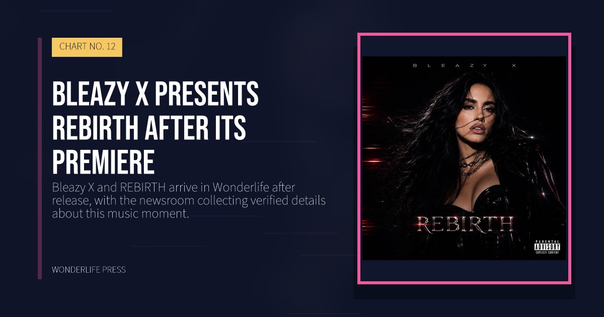 Wonderlife Press: Bleazy X presents REBIRTH after its premiere. release artwork. CHART NO. 12.