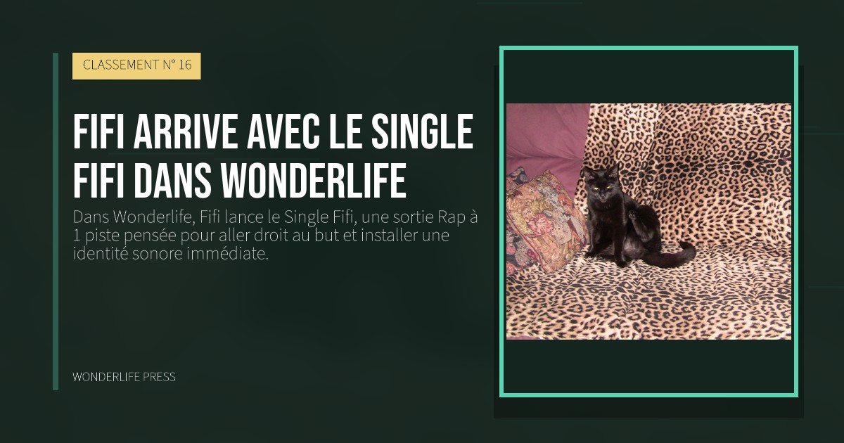 Wonderlife Press: Fifi arrive avec le Single Fifi dans Wonderlife. pochette de la sortie. CLASSEMENT N° 16.