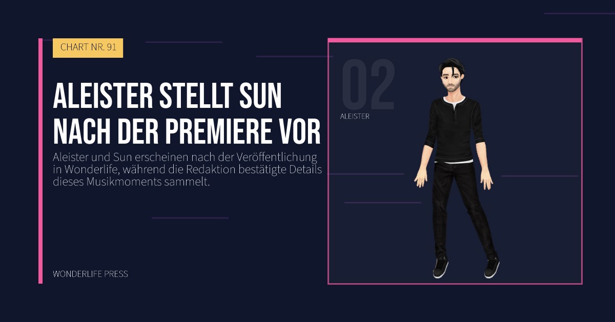 Wonderlife Press: Aleister stellt Sun nach der Premiere vor. Künstlerporträt. CHART NR. 91.