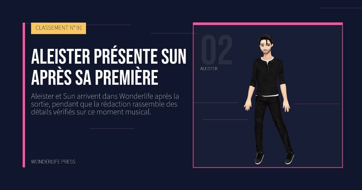 Wonderlife Press: Aleister présente Sun après sa première. portrait des artistes. CLASSEMENT N° 91.