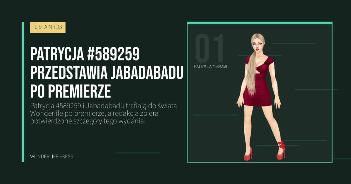 Wonderlife Press: Patrycja #589259 przedstawia Jabadabadu po premierze. portret artystów. LISTA NR 93.