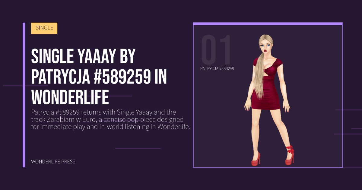 Wonderlife Press: Single Yaaay by Patrycja #589259 in Wonderlife. artist portrait. SINGLE.