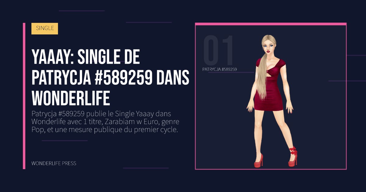 Wonderlife Press: Yaaay: single de Patrycja #589259 dans Wonderlife. portrait des artistes. SINGLE.