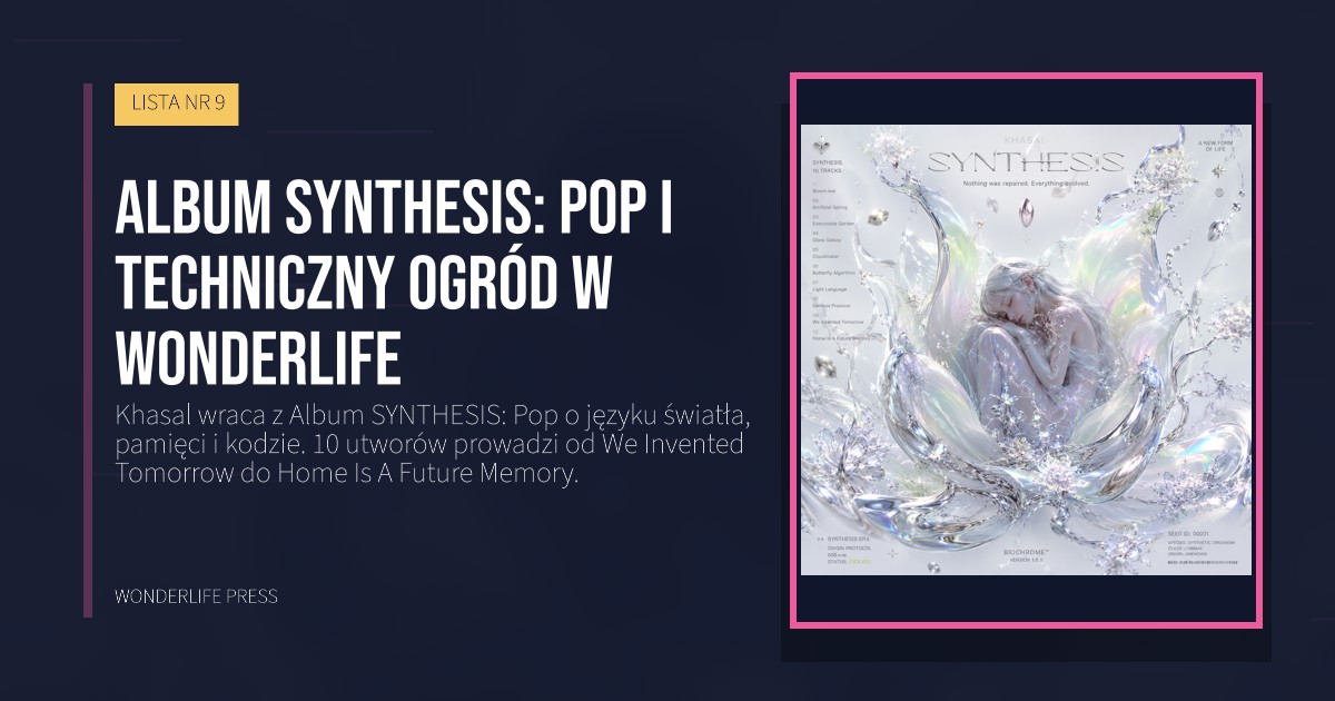 Wonderlife Press: Album SYNTHESIS: Pop i techniczny ogród w Wonderlife. okładka wydawnictwa. LISTA NR 9.