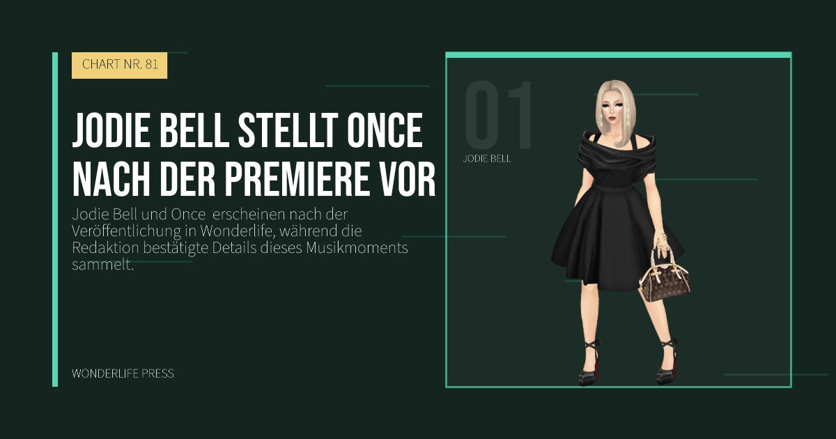 Wonderlife Press: Jodie Bell stellt Once  nach der Premiere vor. Künstlerporträt. CHART NR. 81.