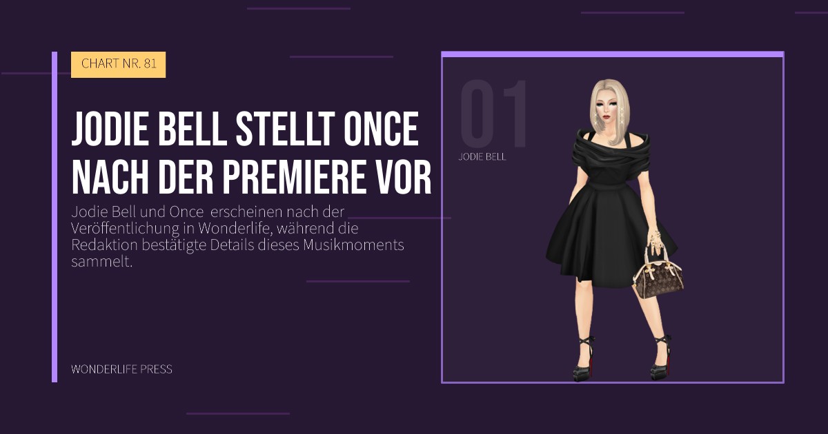 Wonderlife Press: Jodie Bell stellt Once nach der Premiere vor. Künstlerporträt. CHART NR. 81.