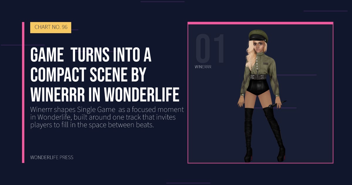 Wonderlife Press: Game  turns into a compact scene by Winerrr in Wonderlife. artist portrait. CHART NO. 96.
