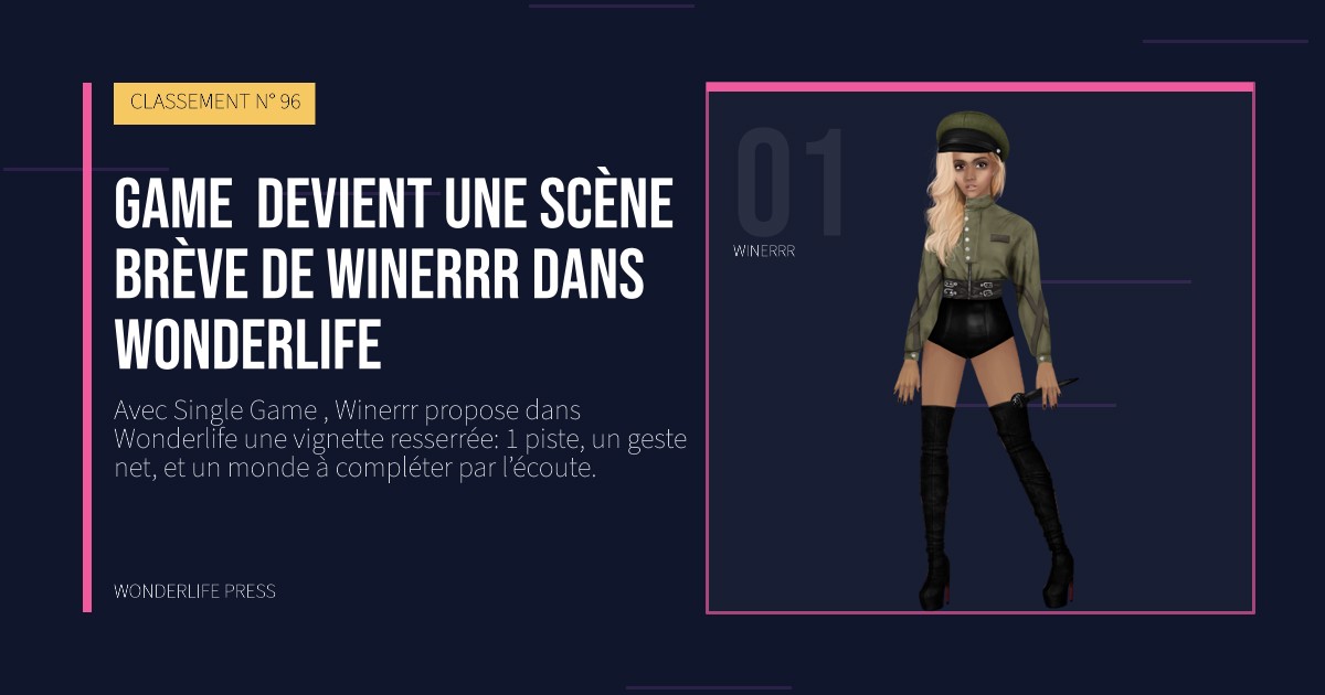 Wonderlife Press: Game  devient une scène brève de Winerrr dans Wonderlife. portrait des artistes. CLASSEMENT N° 96.