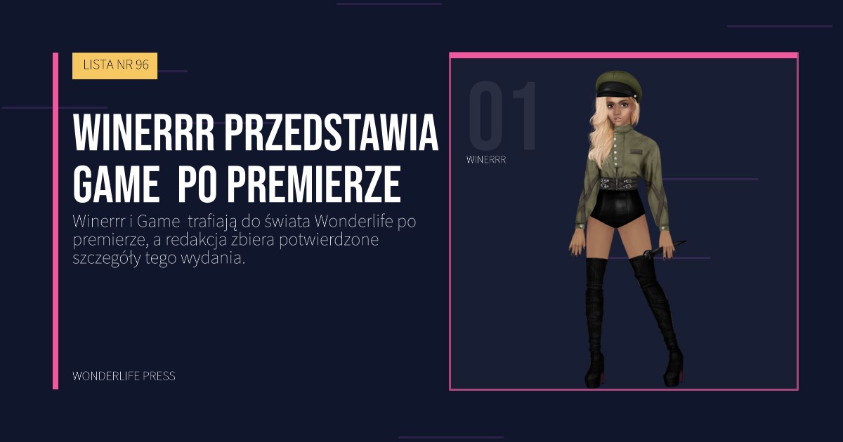 Wonderlife Press: Winerrr przedstawia Game po premierze. portret artystów. LISTA NR 96.