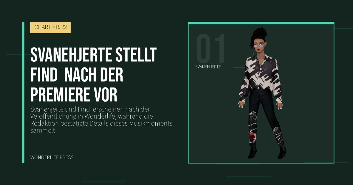 Wonderlife Press: Svanehjerte stellt Find  nach der Premiere vor. Künstlerporträt. CHART NR. 22.