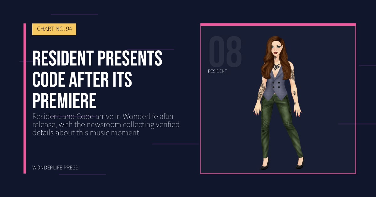 Wonderlife Press: Resident presents Code after its premiere. artist portrait. CHART NO. 94.