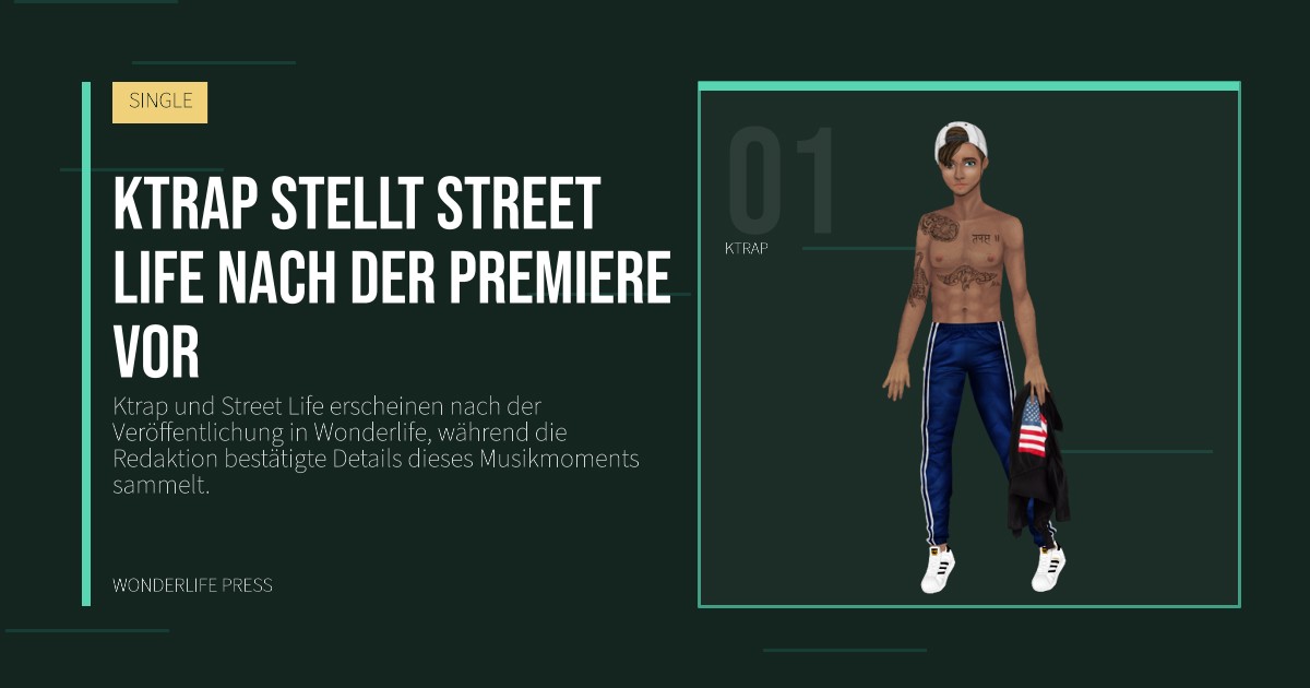 Wonderlife Press: Ktrap stellt Street Life nach der Premiere vor. Künstlerporträt. SINGLE.