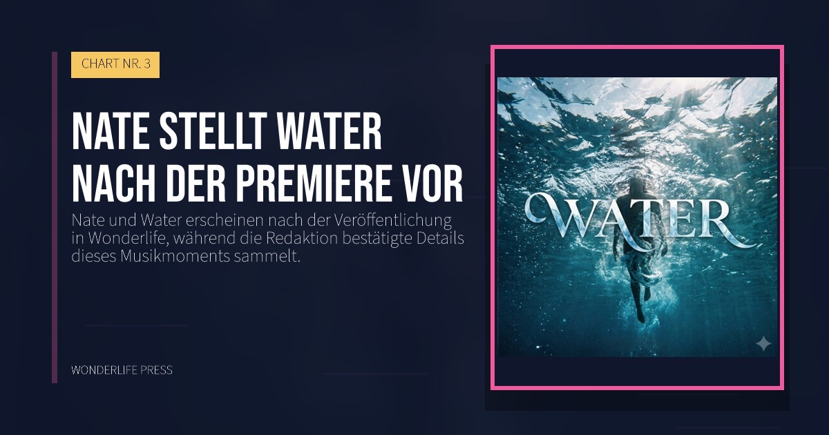 Wonderlife Press: Nate stellt Water nach der Premiere vor. Veröffentlichungscover. CHART NR. 3.