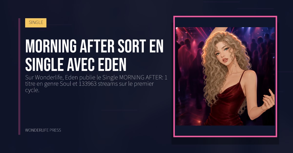 Wonderlife Press: MORNING AFTER sort en single avec Eden. pochette de la sortie. SINGLE.