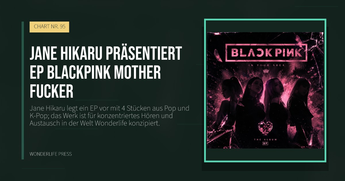 Wonderlife Press: Jane Hikaru präsentiert EP Blackpink mother fucker. Veröffentlichungscover. CHART NR. 95.