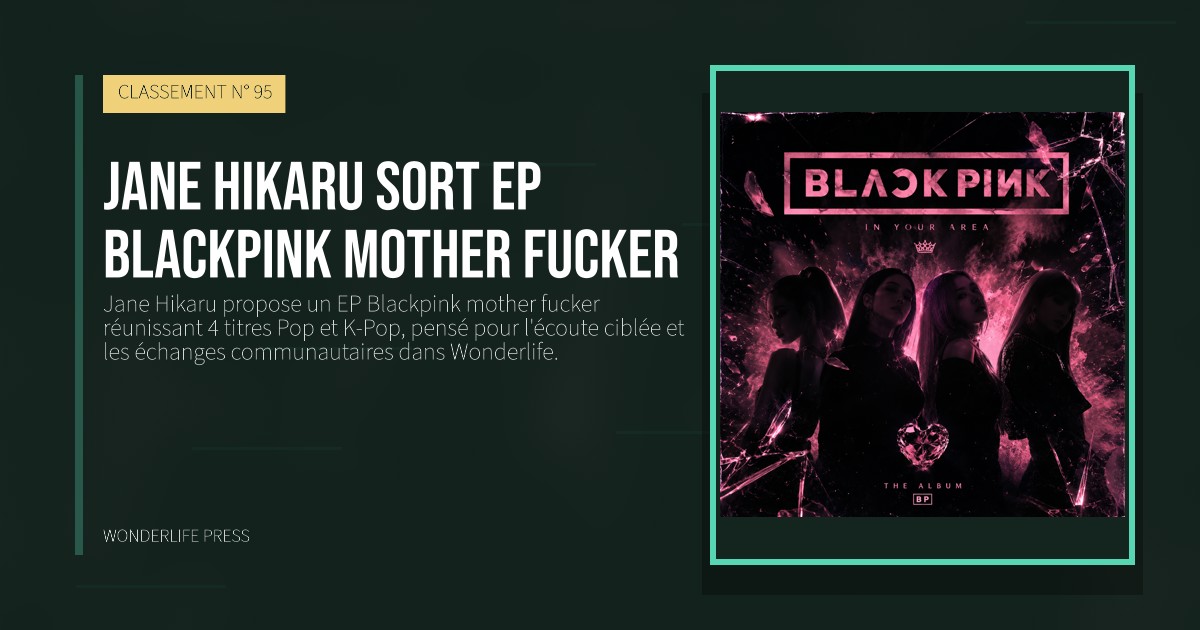 Wonderlife Press: Jane Hikaru sort EP Blackpink mother fucker. pochette de la sortie. CLASSEMENT N° 95.